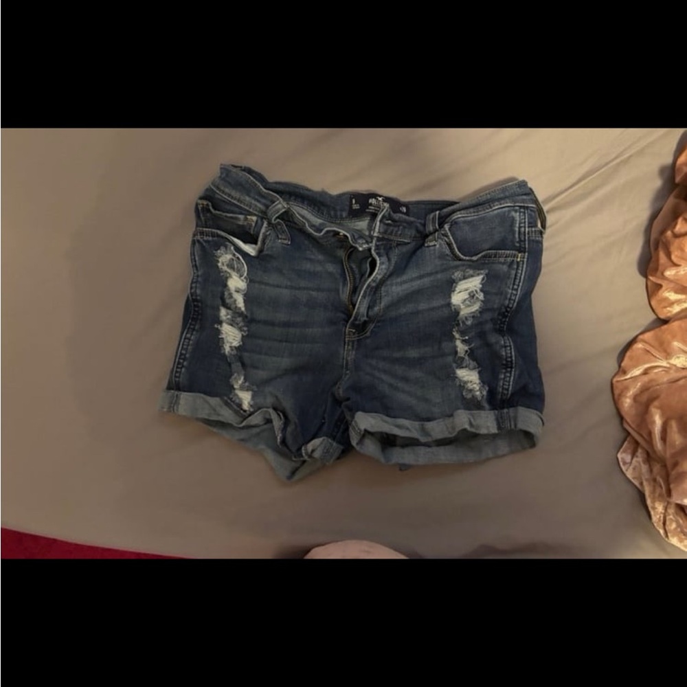 Hollister Blue Distressed Jean Shorts